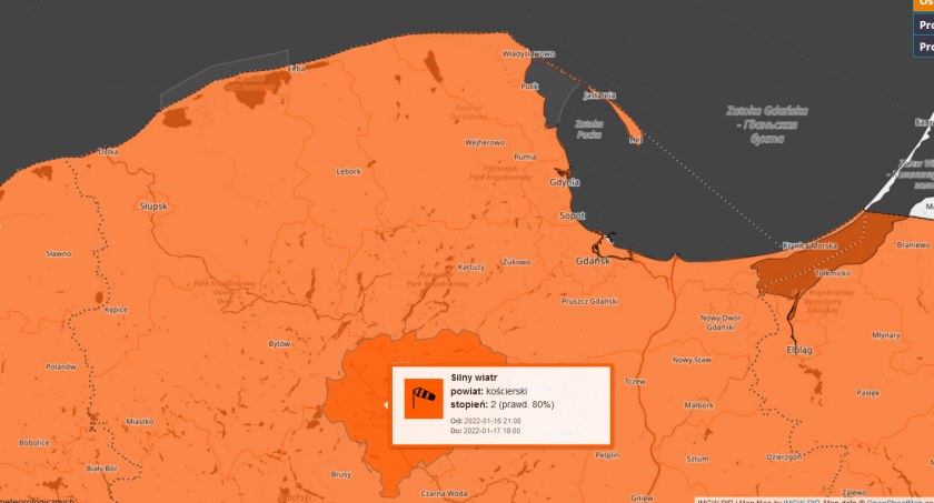 Uwaga nadciąga silny wiatr! Wydano ostrzeżenia II stopnia