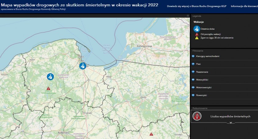 To tu giną ludzie - ruszyła wakacyjna mapa wypadków śmiertelnych 