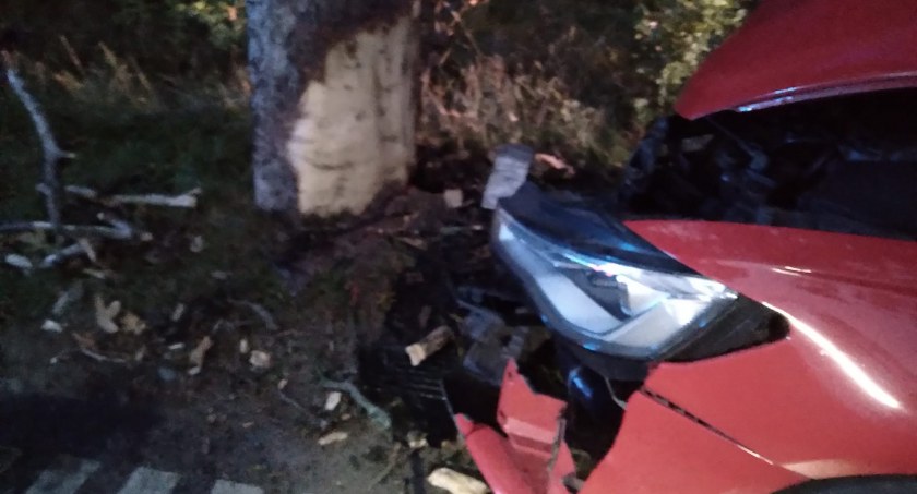 Skorzewo. Audi rozbiło się na drzewie