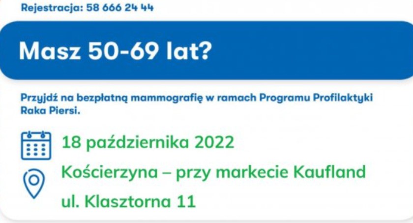 Kościerzyna. Bezpłatna mammografia w ramach Programu Profilaktyki Raka Piersi