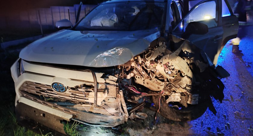 Wilcze Błota. Zasnął za kierownicą i uderzył w drzewo