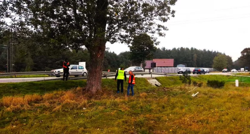 Policjanci pracowali na miejscu śmiertelnego wypadku w Kłobuczynie