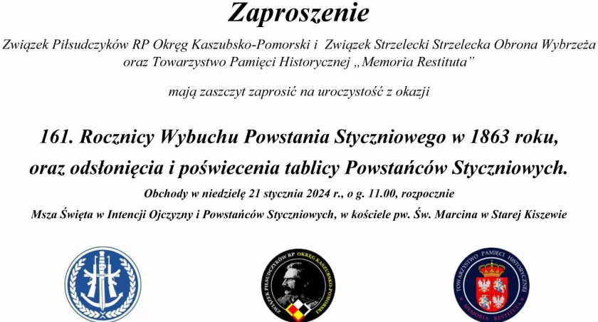 Chwarzno. Uroczystość z okazji 161. rocznicy Wybuchu Powstania Styczniowego