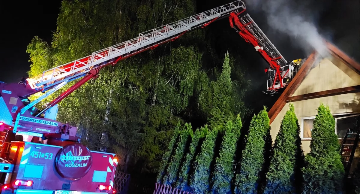 Trzydziestu strażaków walczyło z pożarem w Grabówku