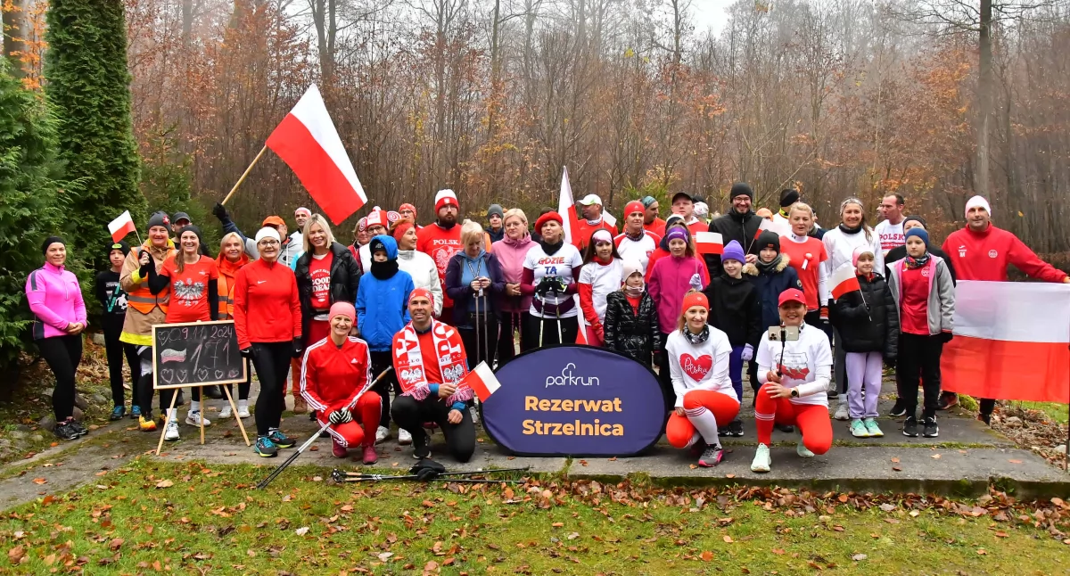 Biało-czerwony Parkrun Rezerwat Strzelnica