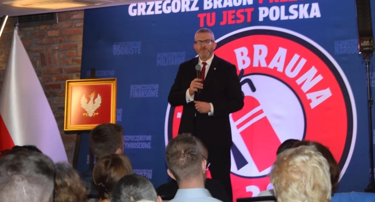 Grzegorz Braun, kandydat na prezydenta spotkał się z mieszkańcami naszego regionu