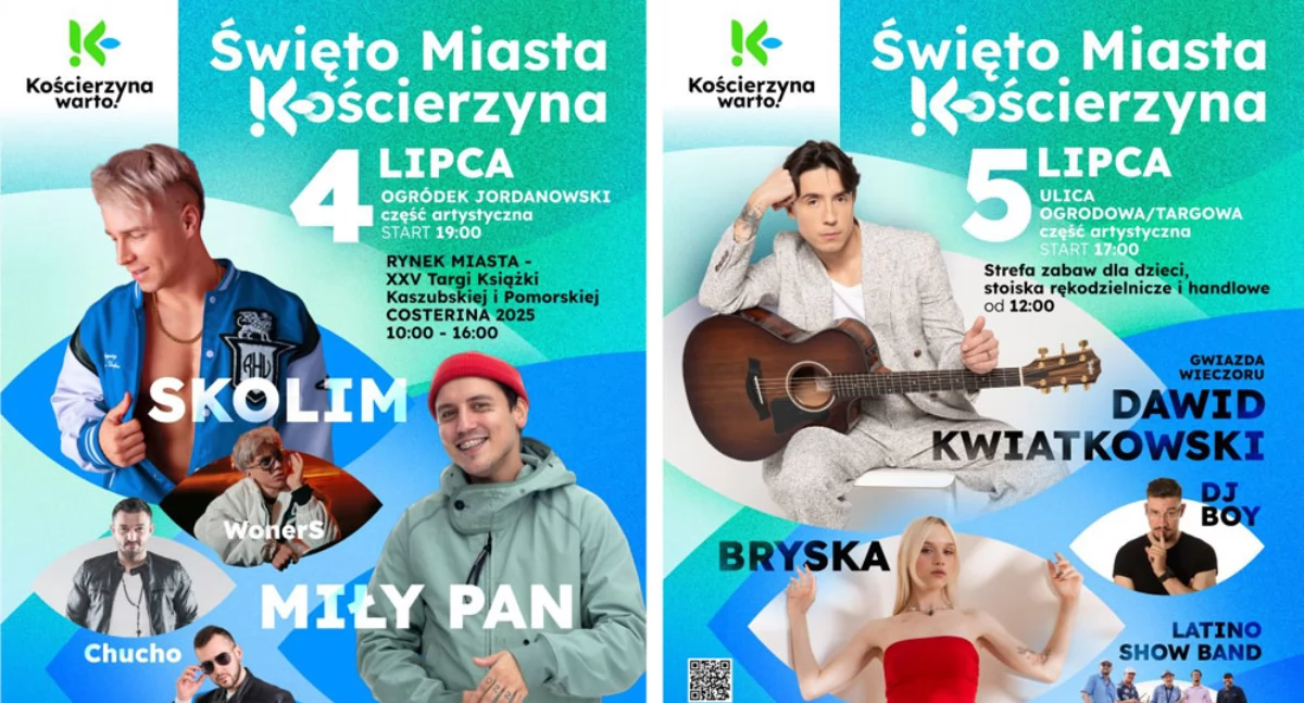 Święto Miasta Kościerzyna – dwa dni zabawy i muzyki. Na scenie Skolim, Bryska, Dawid Kwiatkowski!