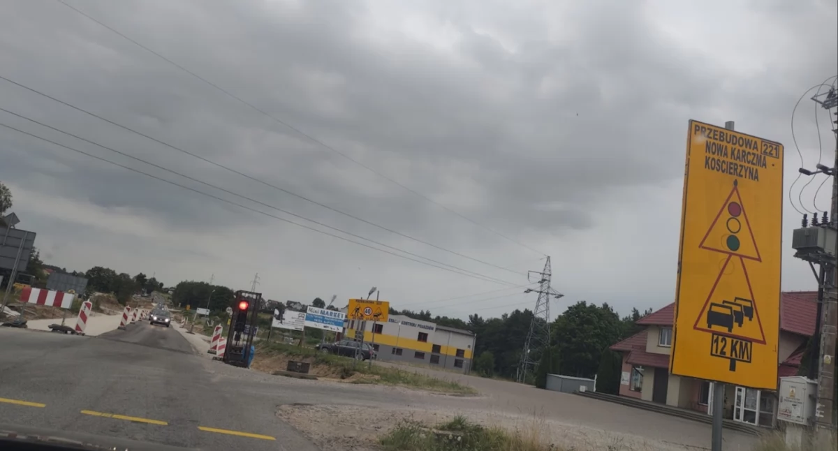 Nowe ograniczenia na drodze wojewódzkiej 221 Kościerzyna-Nowa Karczma-Kowale