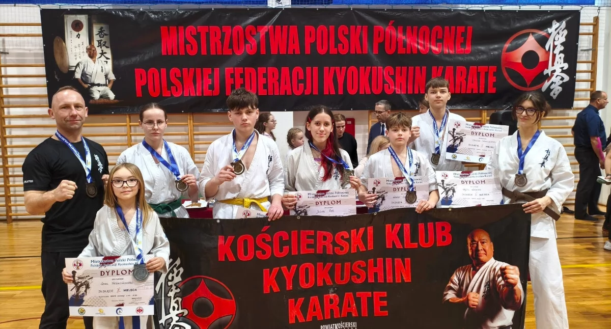 Siedem startów, siedem medali. Znakomity występ zawodników Kościerskiego Klubu Kyokushin Karate