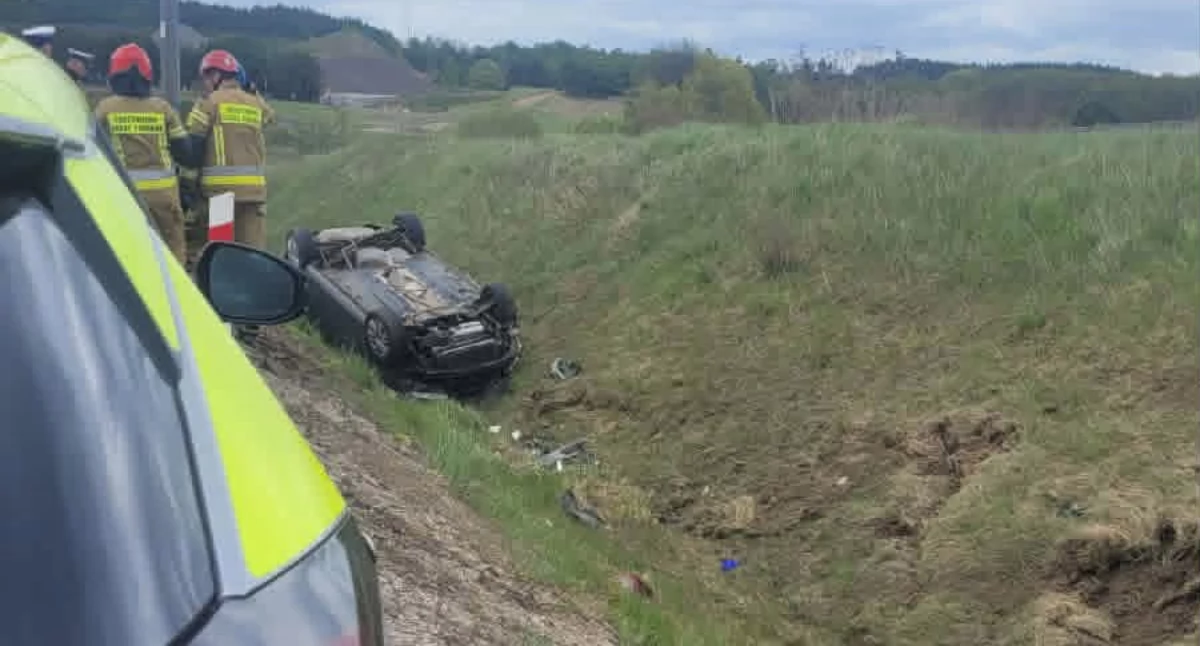 Dachowanie na kościerskiej obwodnicy