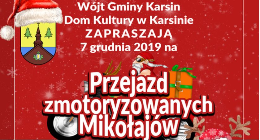 Przejazd zmotoryzowanych Mikołajów w Karsinie