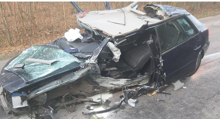 Szumleś Szlachecki. Uderzył audi w drzewo i dachował