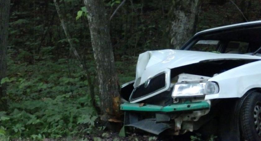 Wypadek w Kościerzynie. Auto uderzyło w drzewo
