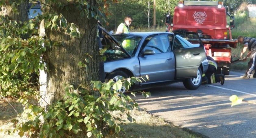 Samochód uderzył w drzewo. Cztery osoby trafiły do szpitala
