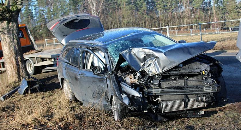 Nowa Karczma. Ford uderzył w drzewo