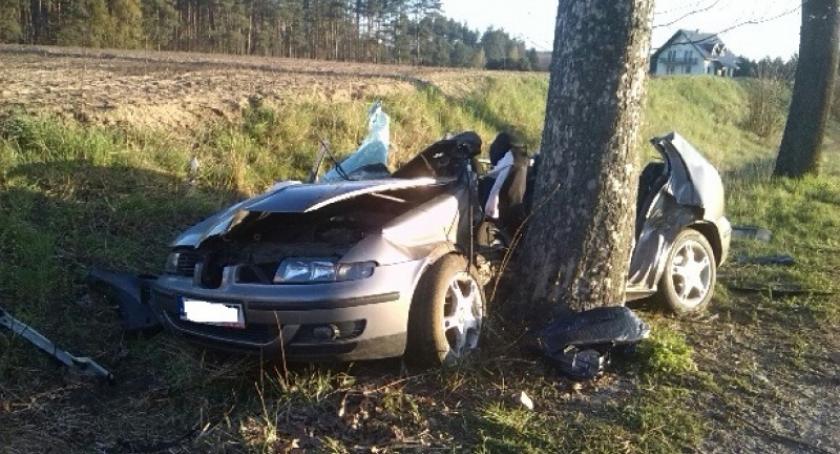 Szumleś Szlachecki. Seat wbił się w drzewo - trzy osoby w szpitalu