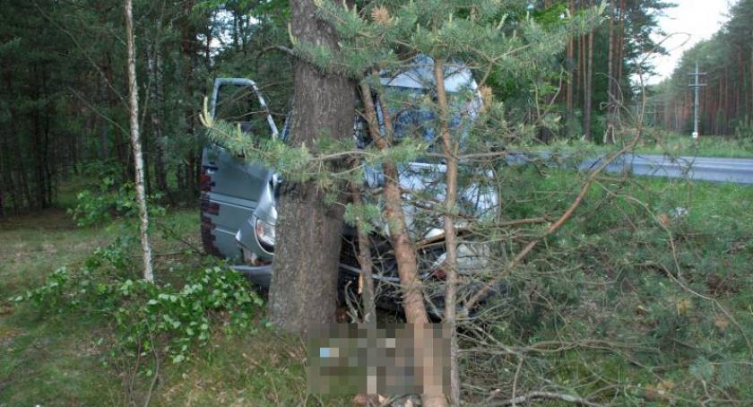 Korne - Lipusz. Mercedes sprinter uderzył w drzewo