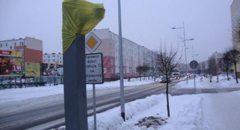 Maszt na fotoradar na ulicy Skłodowskiej