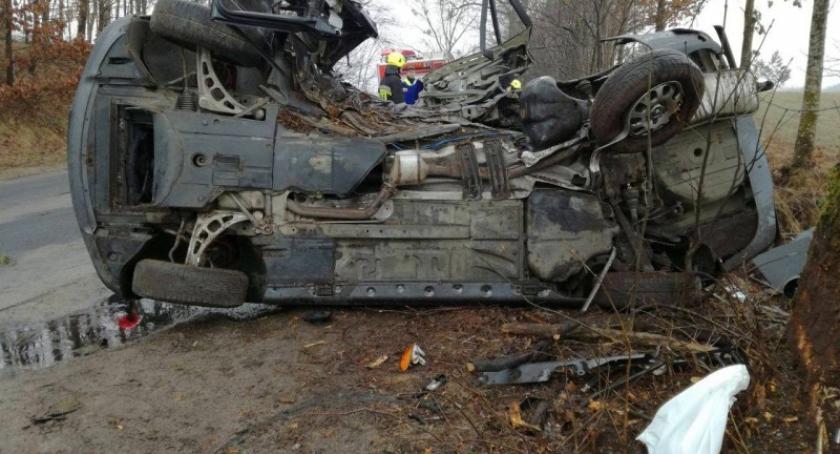 Kalisz. BMW rozbiło się na drzewie - dwie osoby nie żyją