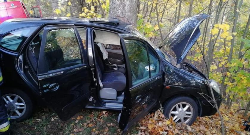 Szumleś Królewski - Renault uderzyło w drzewo - trzy osoby w szpitalu