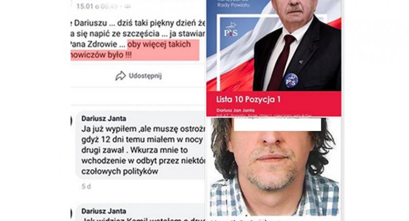 Radny PiS wznosi toast za śmierć Adamowicza