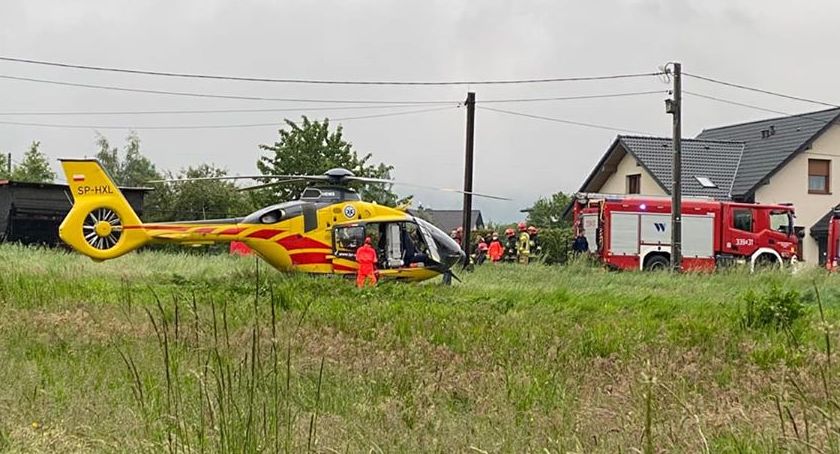 Podczas prac remontowych spadł z wysokości. Lądował śmigłowiec LPR