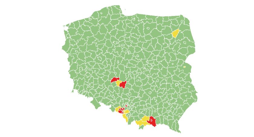 Zmiana czerwonych i żółtych powiatów | Najnowsze dane Ministerstwa Zdrowia