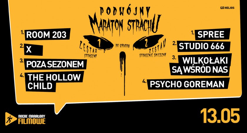 KONKURS Podwójny Maraton Strachu w piątkową noc w bielskim kinie Helios
