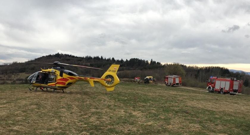Wypadek 18-latki na quadzie | Lądował śmigłowiec LPR FOTO