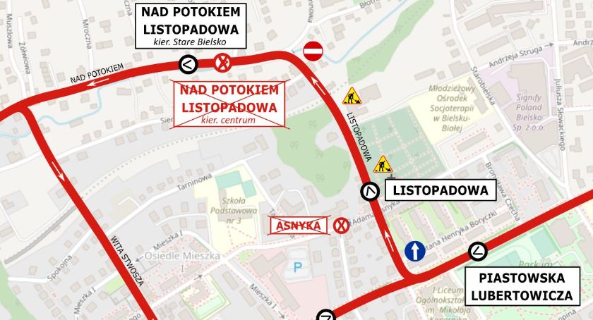Zmiana trasy autobusu nr 18 w związku z przebudową Listopadowej