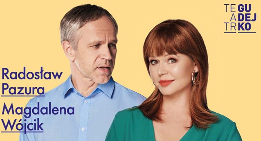 Radosław Pazura i Edyta Herbuś na scenie Bielskiegi Centrum Kultury