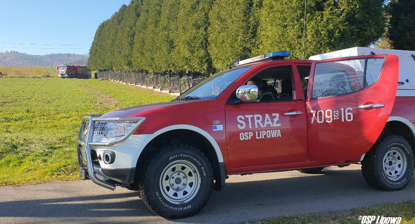 Pożar na cmentarzu w Lipowej