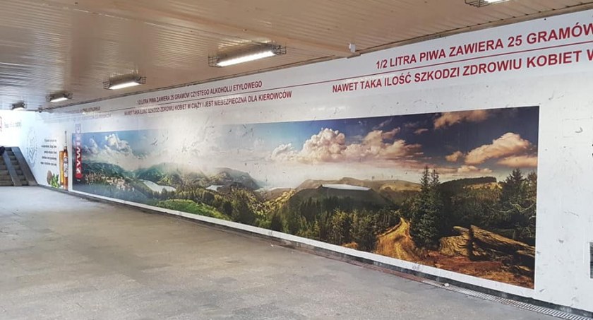 Przejście podziemne w Żywcu zostało odnowione | Na ścianach zobaczymy historię browaru