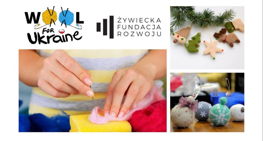 Warsztaty z filcowania ozdób świątecznych - projekt Wool for Ukraine w Domu Kultury w Wapienicy