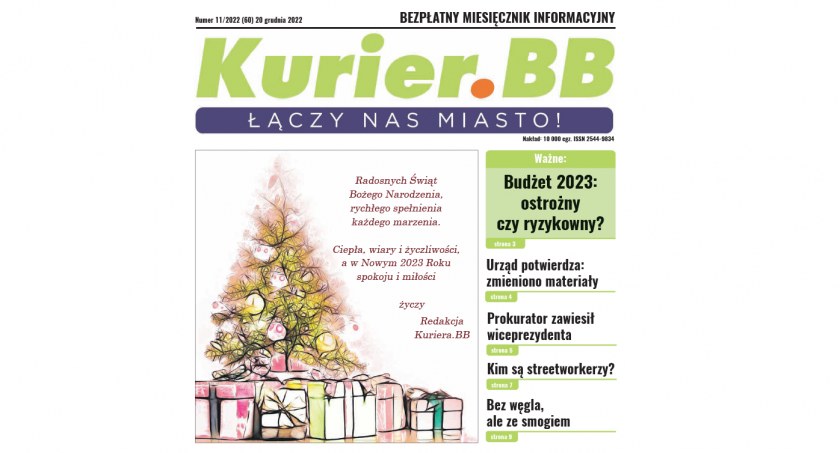  Do kolportażu trafił grudniowy numer Gazety Miejskiej Kurier.BB