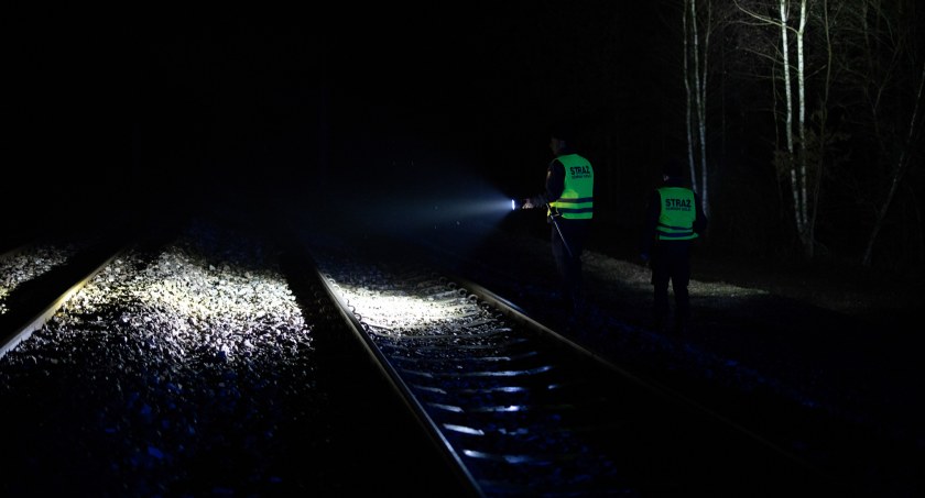 Siedział na słupie z piłą w ręku | Złodzieje mienia kolejowego złapani na stacji w Bielsku-Białej
