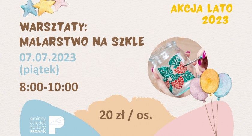 Warsztaty malarstwa na szkle w GOK Promyk w Bystrej