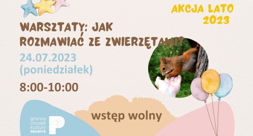 Warsztaty jak rozmawiać ze zwierzętami w GOK Promyk w Bystrej
