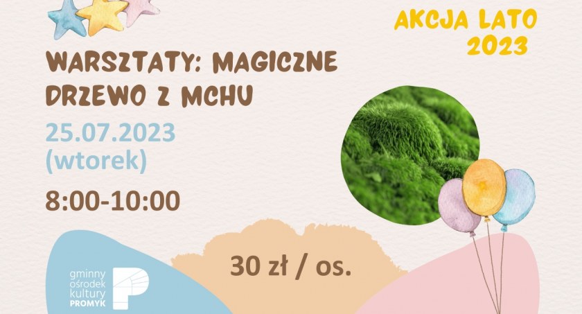 Warsztaty magiczne drzewo z mchu w GOK Promyk w Bystrej