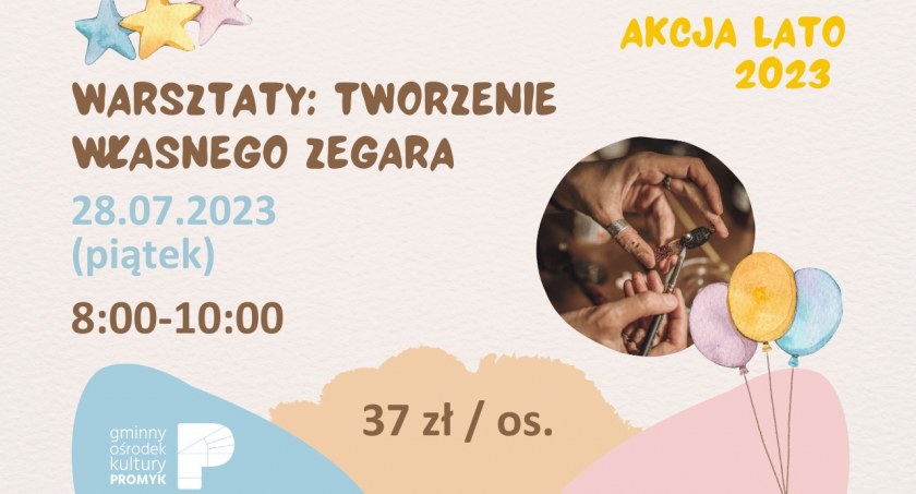 Warsztaty tworzenia zegara w GOK Promyk w Bystrej