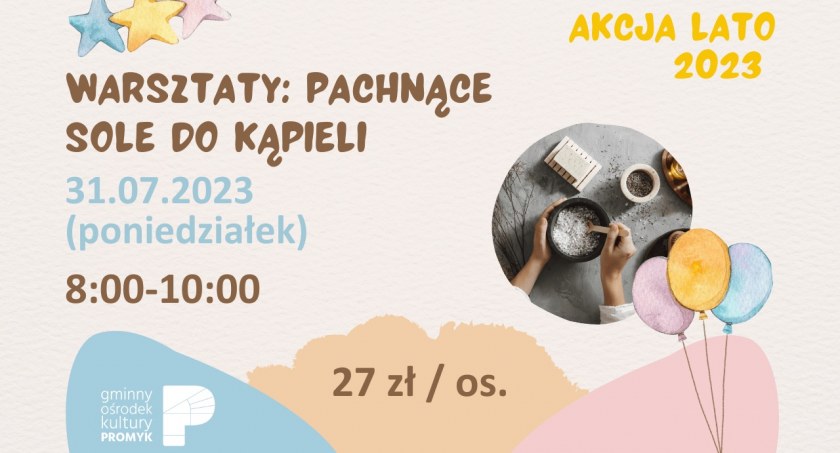Warsztaty pachnące sole do kąpieli w GOK Promyk w Bystrej