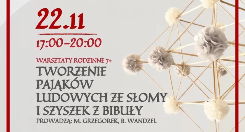 Warsztaty: pająki ze słomy i szyszki z bibuły