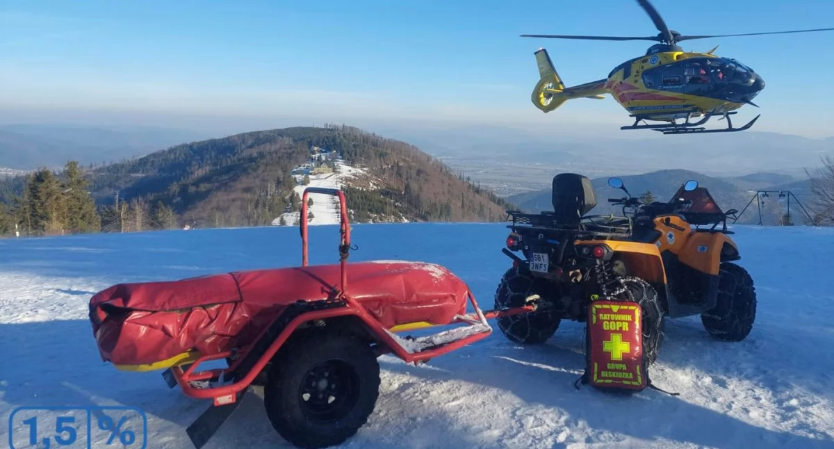 Tragiczny wypadek na Klimczoku. Turysta zmarł pomimo sprawnej akcji ratunkowej