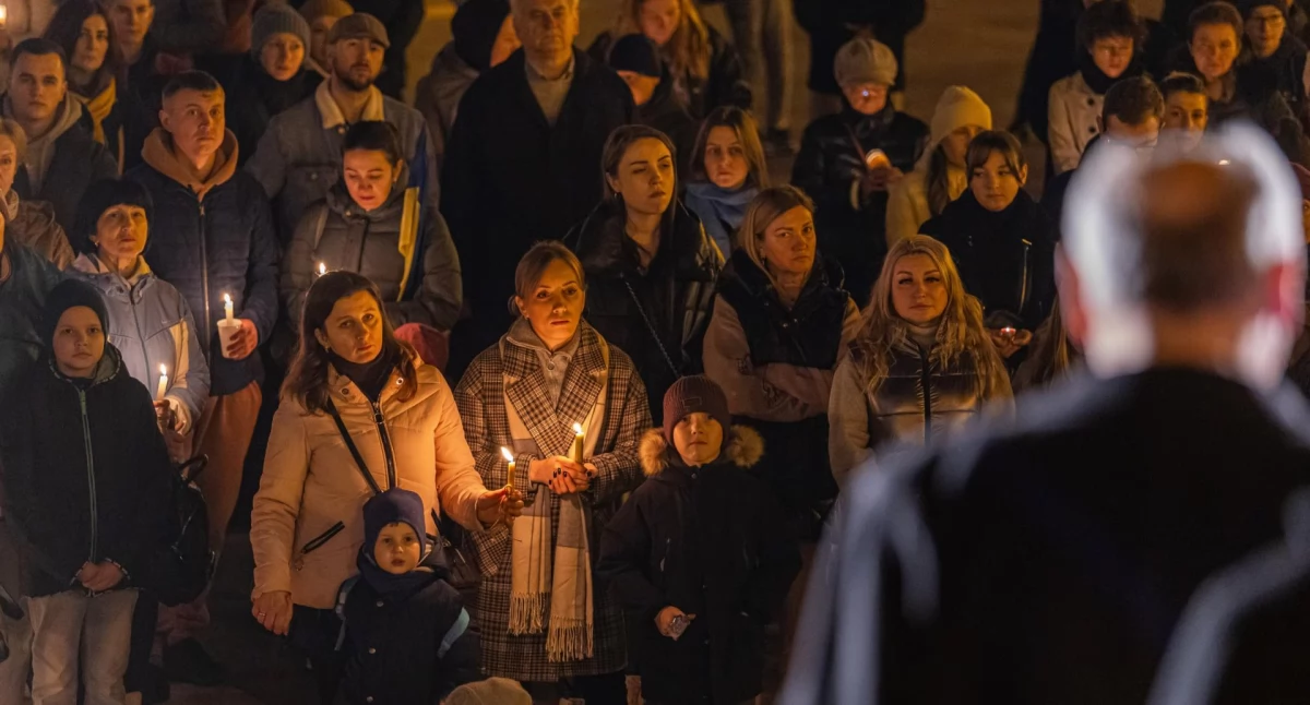 Bielsko-Biała upamiętnia 3. rocznicę wojny w Ukrainie. Ekumeniczna modlitwa i artystyczny hołd