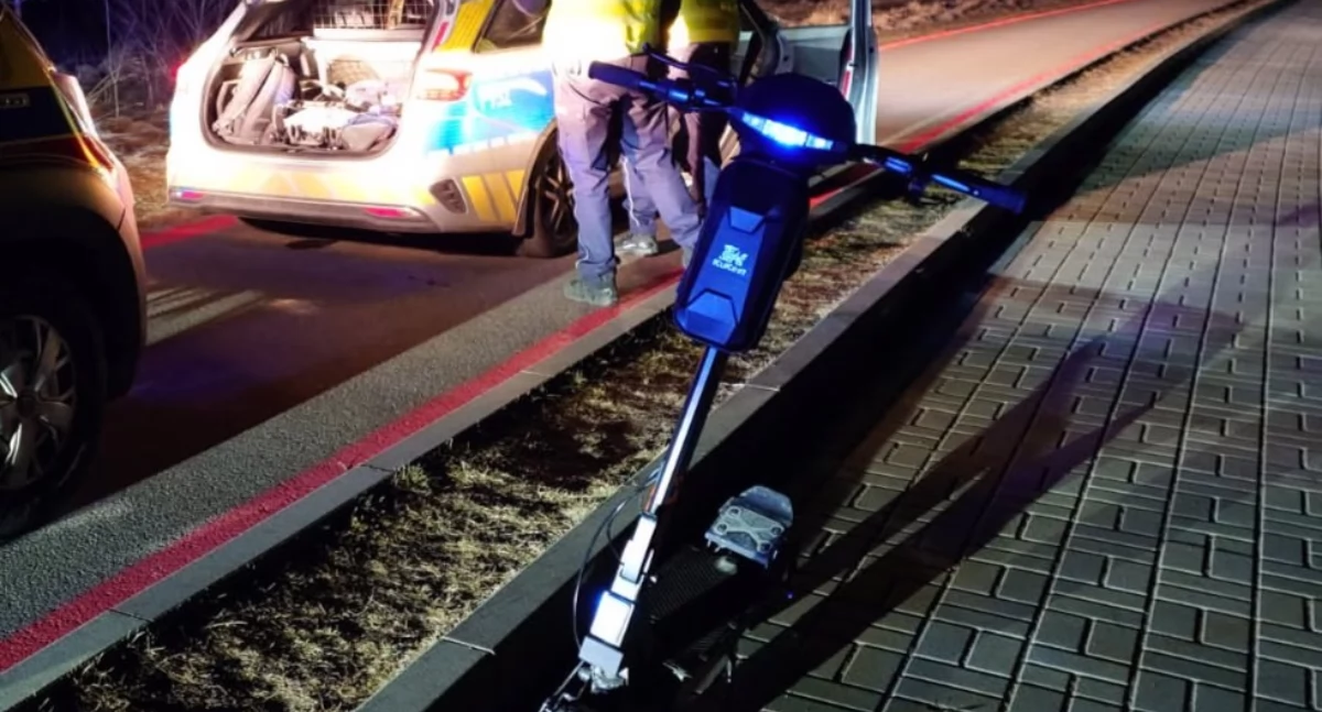 Wypadek na Zwardońskiej. Jechał na hulajnodze  z prawie dwoma promilami 
