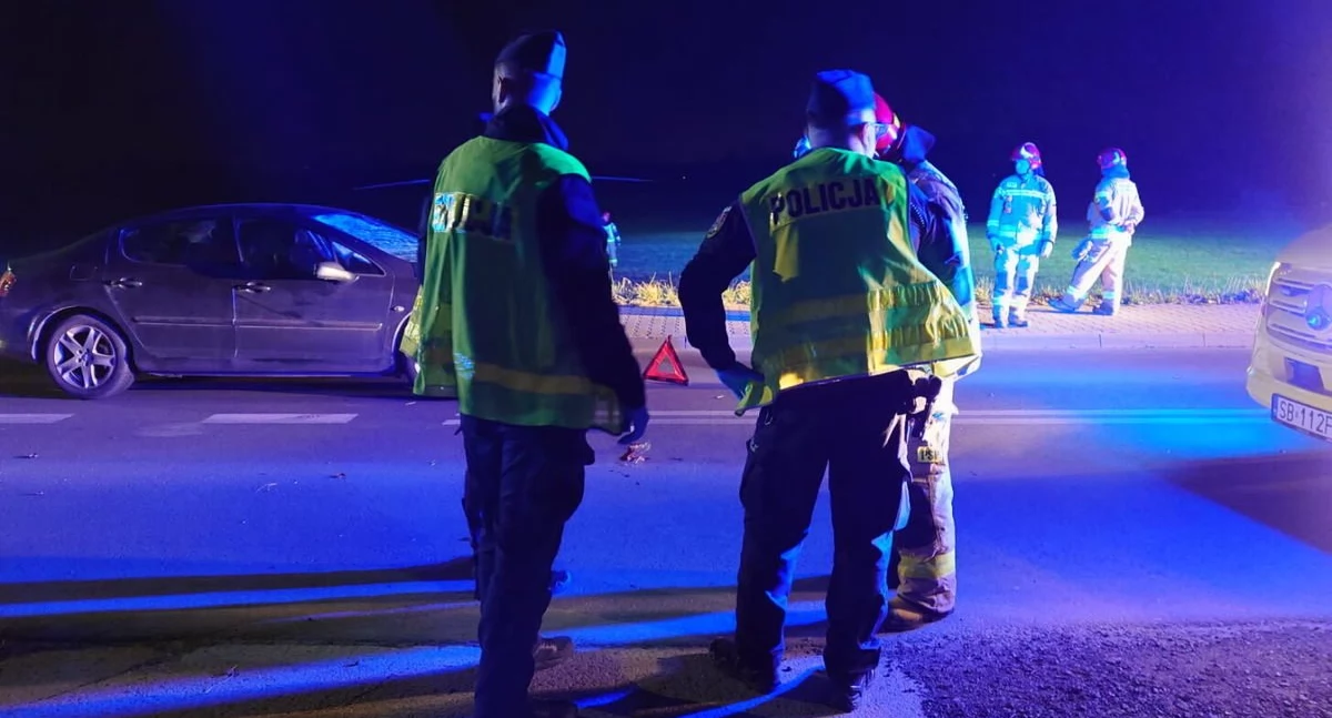 Pijany pieszy potrącony przez samochód. Trwa ustalanie przyczyn wypadku w Zabrzegu