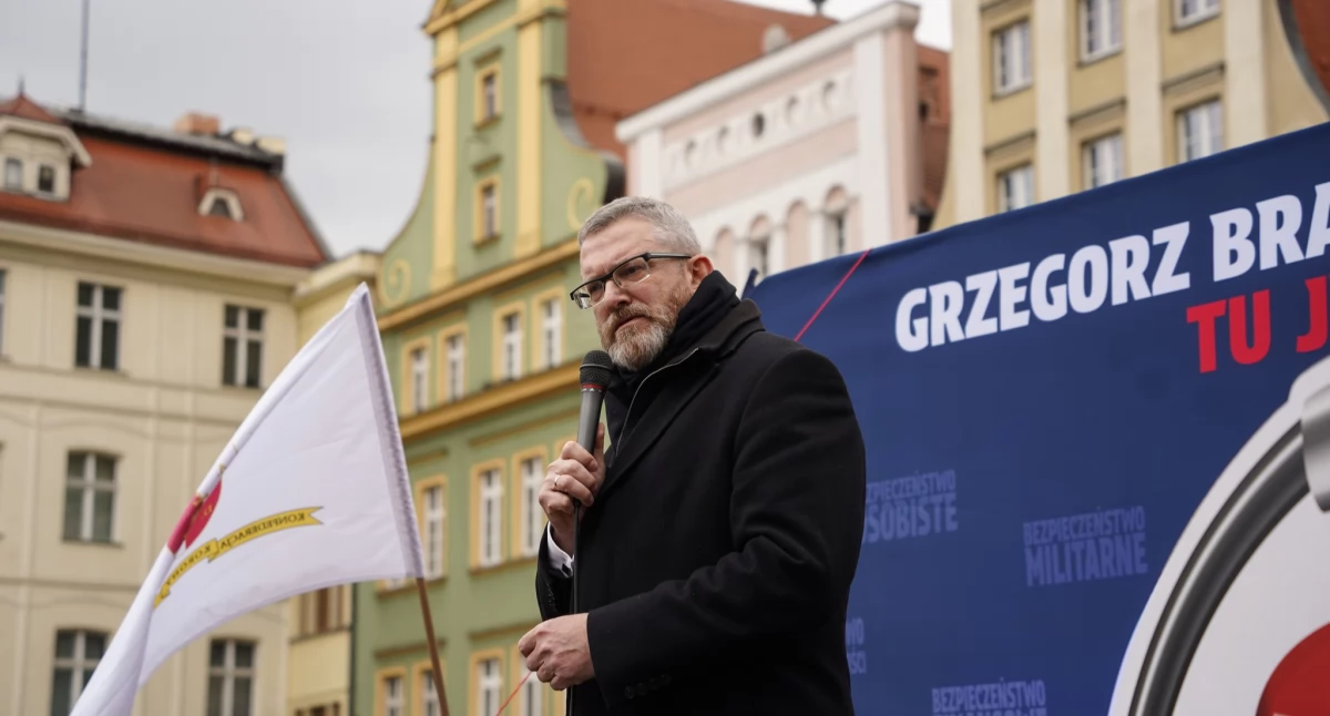 Kandydat na Prezydenta RP Grzegorz Braun spotyka się z wyborcami w Bielsku-Białej i Żywcu