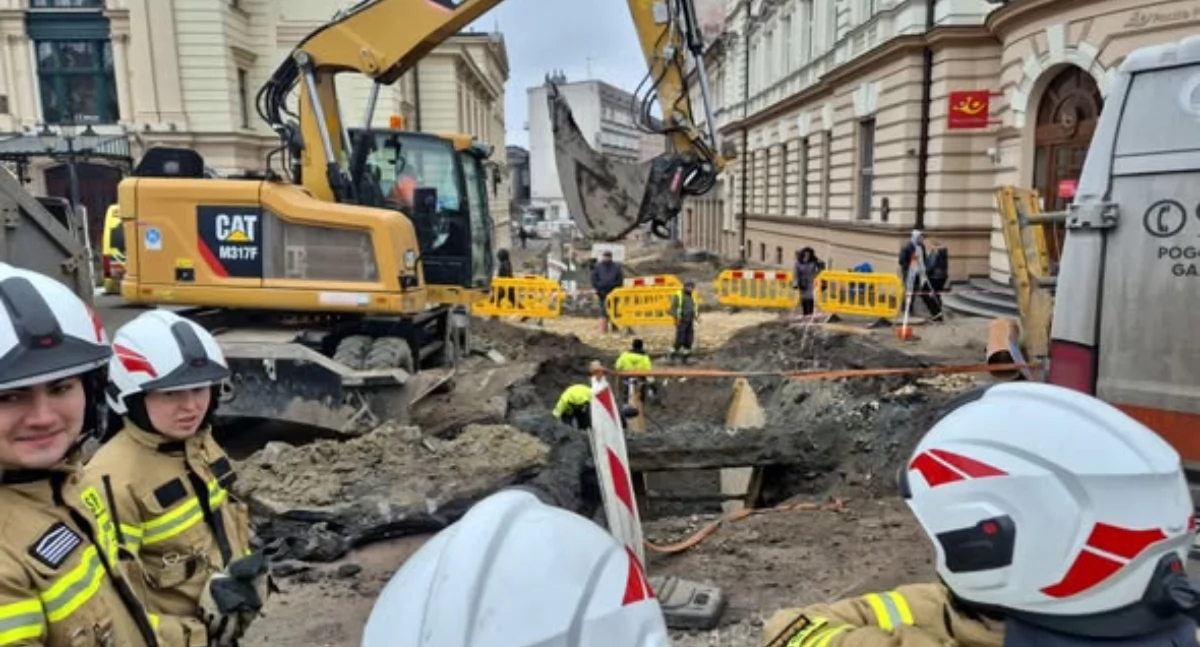 Interwencja służb na ul. 1 Maja w Bielsku‑Białej