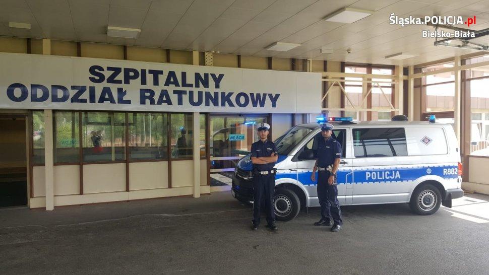 Policja Bielsko. Na sygnale do porodu