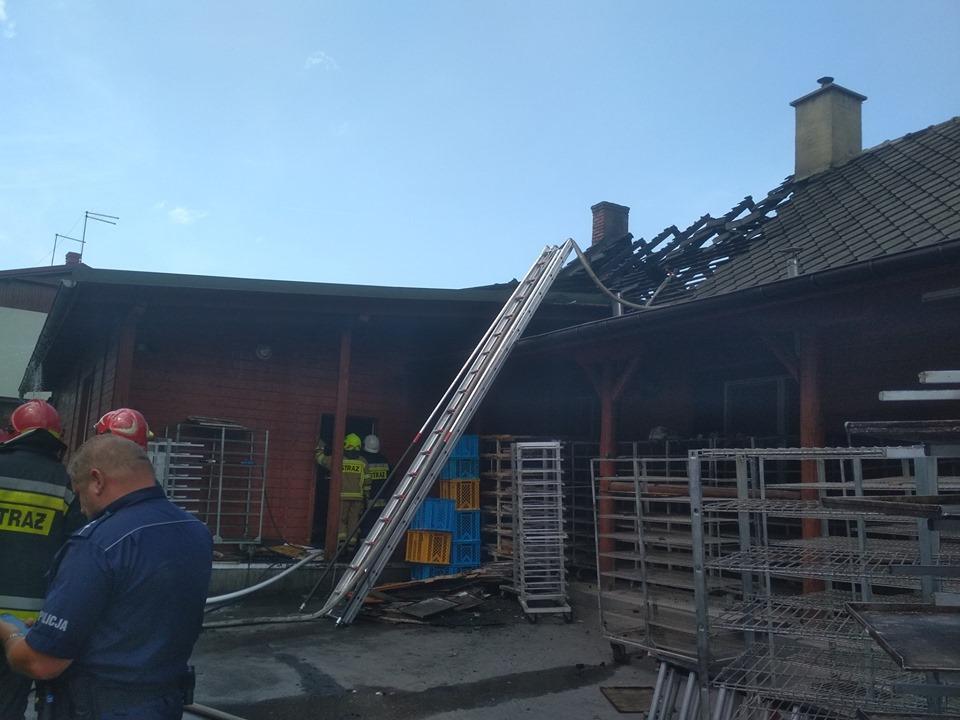 Pożar piekarni w Porąbce